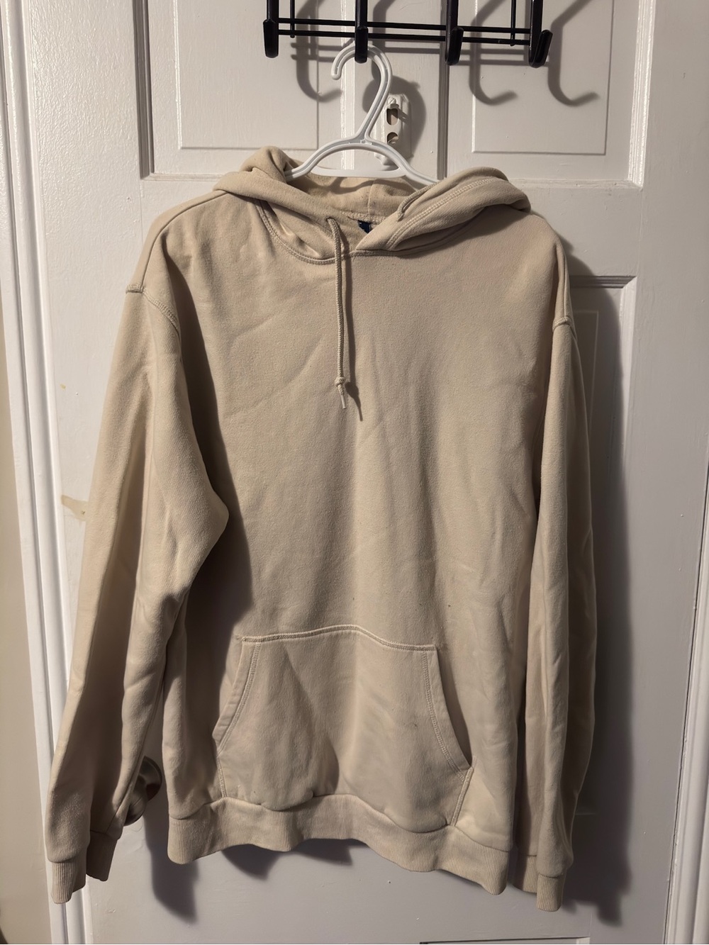 H&M Cream Hooded Pullover Sweatshirt
